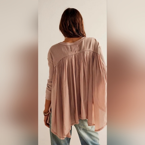 We The Free Mauve Button-Down Blouse - Picture 3 of 7